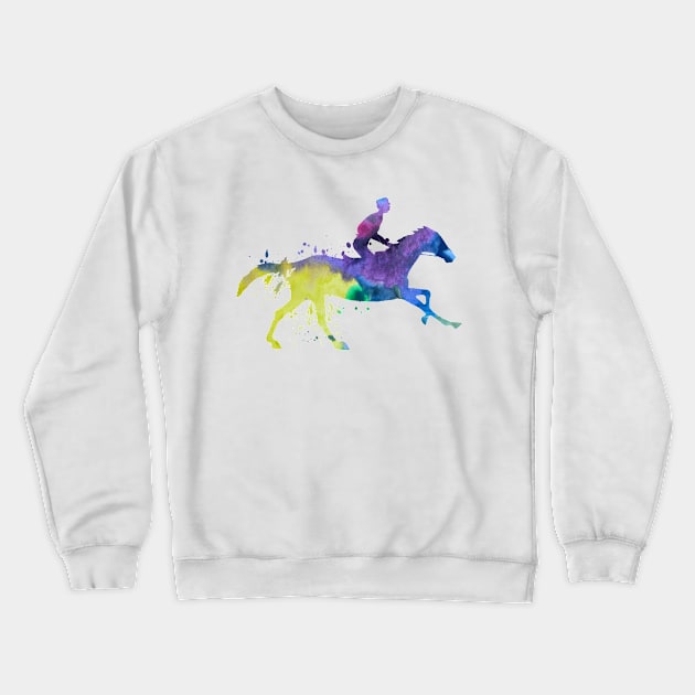 Horse and jockey Crewneck Sweatshirt by TheJollyMarten